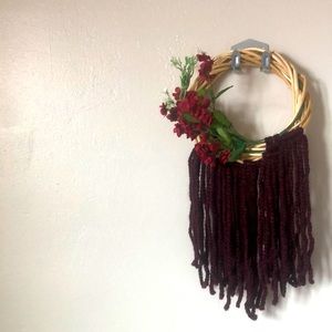 Beautiful Floral Yarn Hoop - Wine